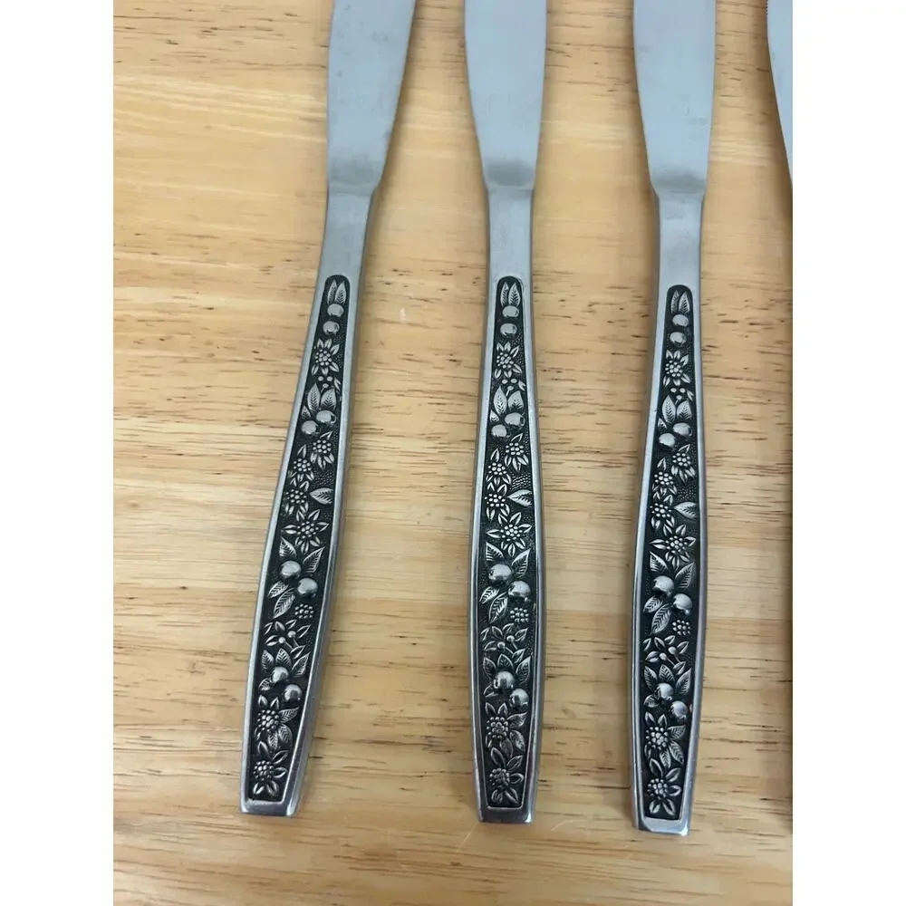 Vintage Pageant Harvest Stainless Steel Flatware Japan - 7 Knives